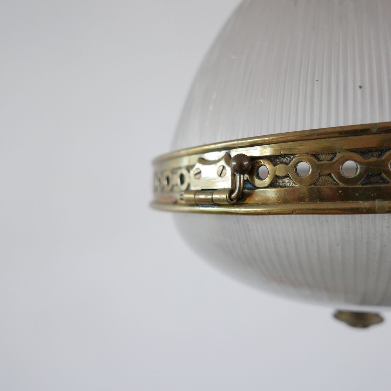 Antique french holophane pendant light
