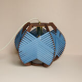 Large blue woven lamp to install