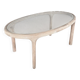 Oval table in marquetry of rattan and glass Vivai del Sud