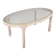 Oval table in marquetry of rattan and glass Vivai del Sud