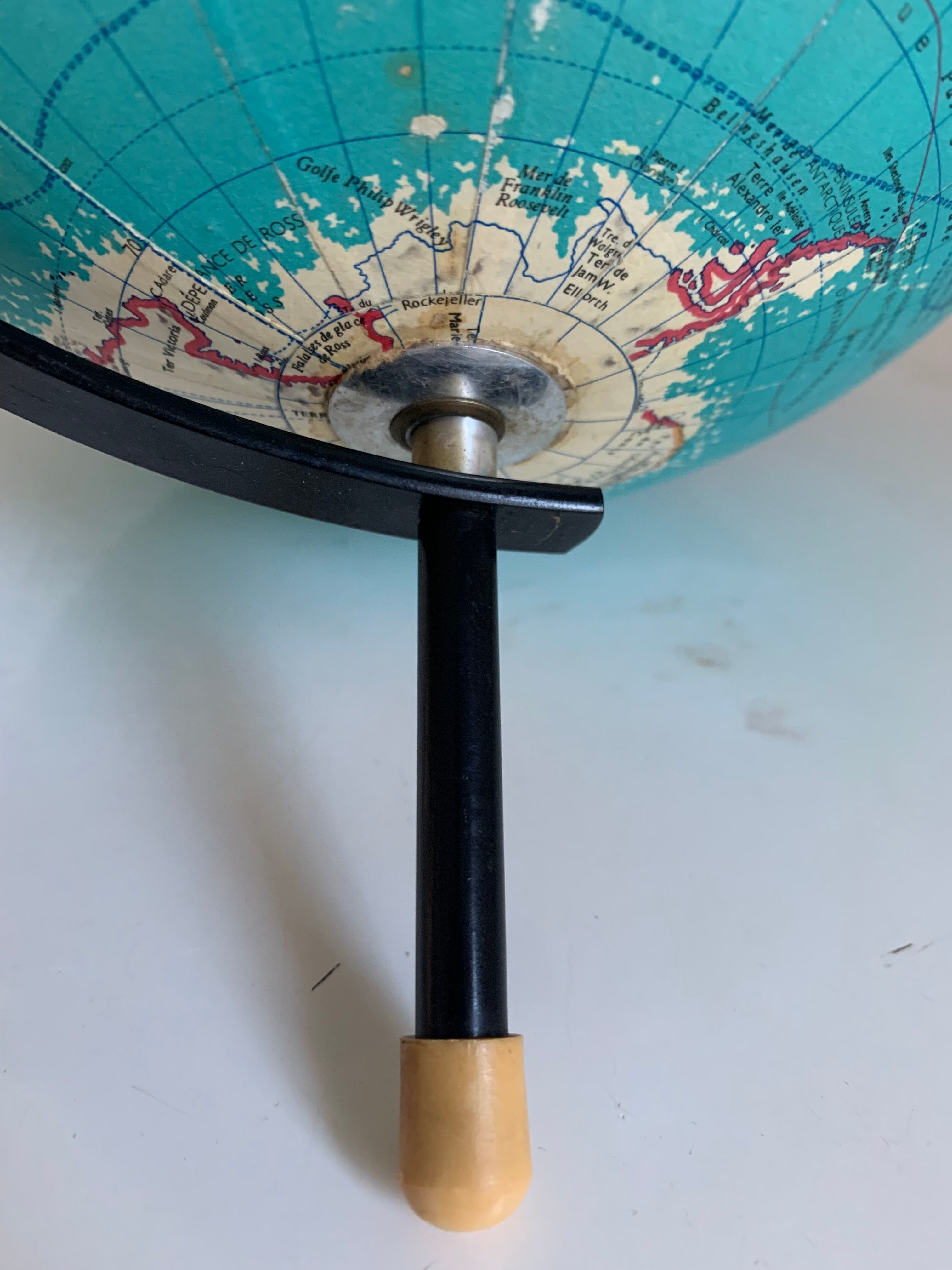 Globe terrestre vintage 1969 Taride tripode mappemonde - 27 cm