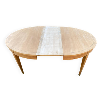Table à manger ronde extensible Louis XVI rénovée 160cm XIXème