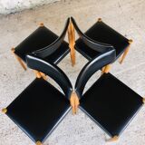 Set of 4 Scandinavian style dining chairs, circa 60