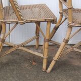 Set of chairs and cannate armchairs of bistro terasse de bar