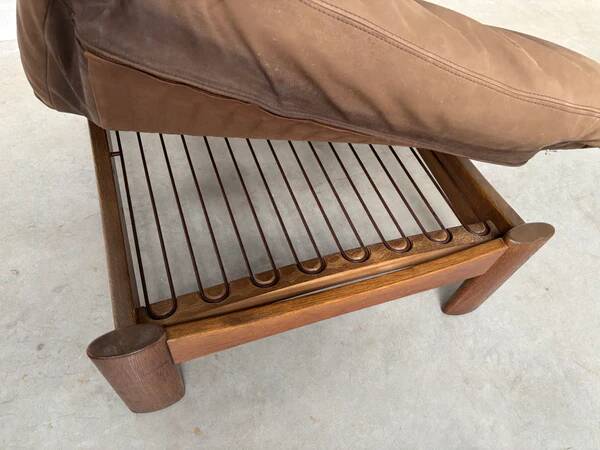 Ensemble de salon / fauteuil / canapé en cuir et chêne Rolf Benz, années 1970