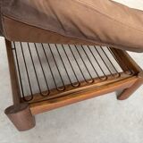 Ensemble de salon / fauteuil / canapé en cuir et chêne Rolf Benz, années 1970