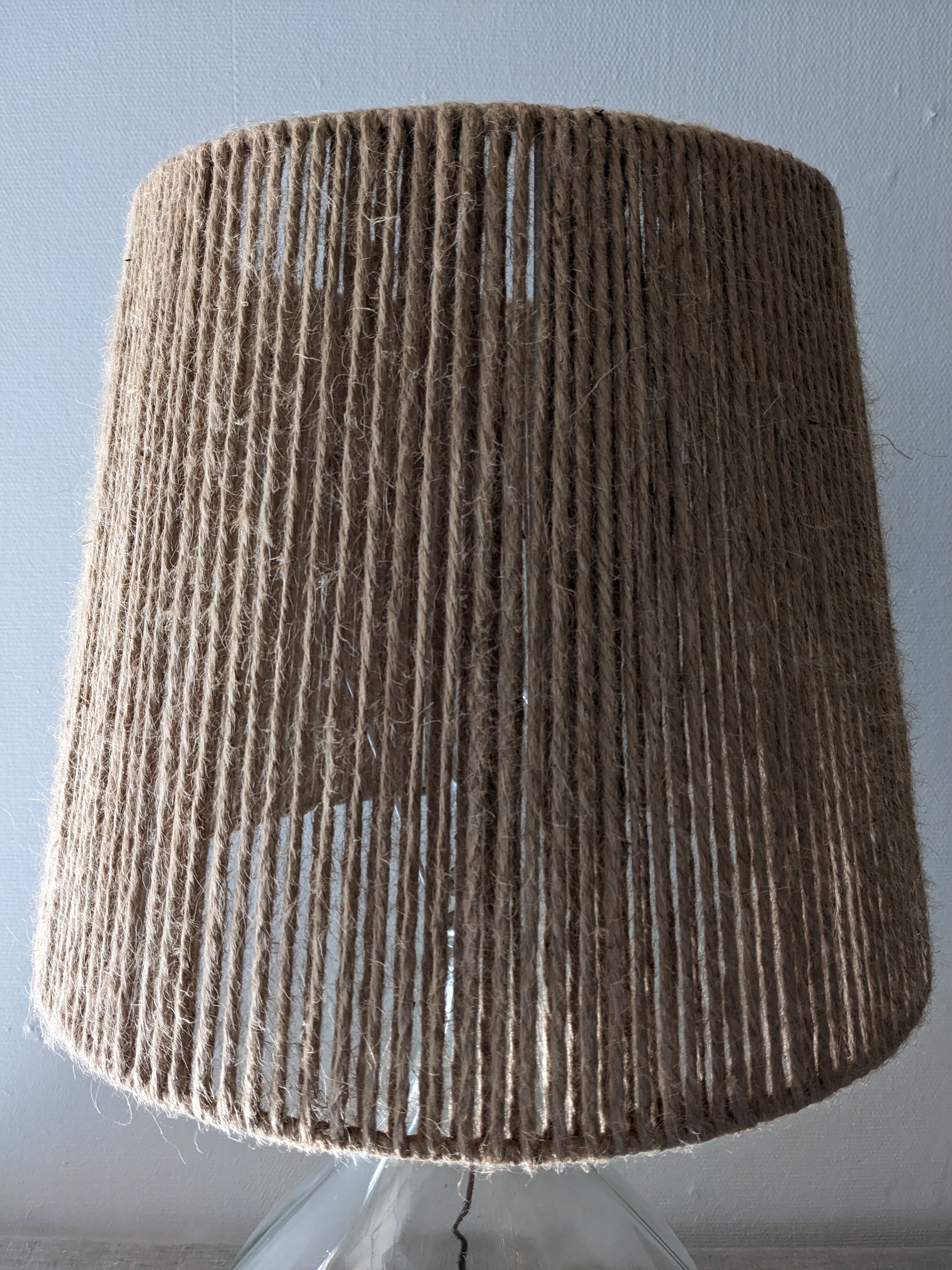 Vintage demijohn XL lamp in glass and jute rope