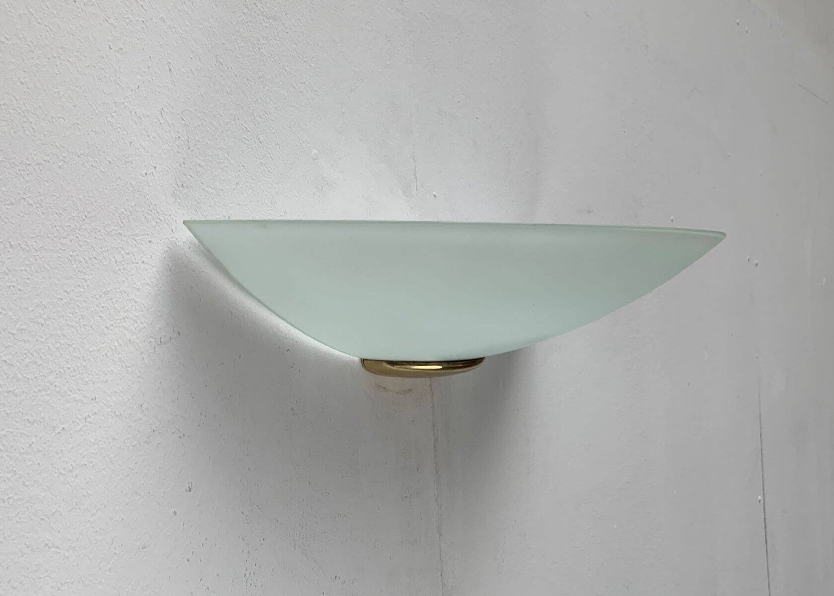 Postmodern vintage glass wall light by Metalarte, 1980s.