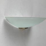 Postmodern vintage glass wall light by Metalarte, 1980s.