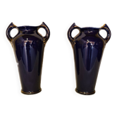 French Art Nouveau Ceramic Vases Louis Gueule Vierzon, Early 20th Century