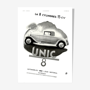 Vintage 30s unic Auto poster