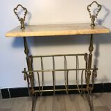 Marble and gilded bronze magazine rack