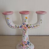 Vintage flower decor ceramic candle holder
