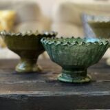 Serrated cup on tamegroute stand - yellow