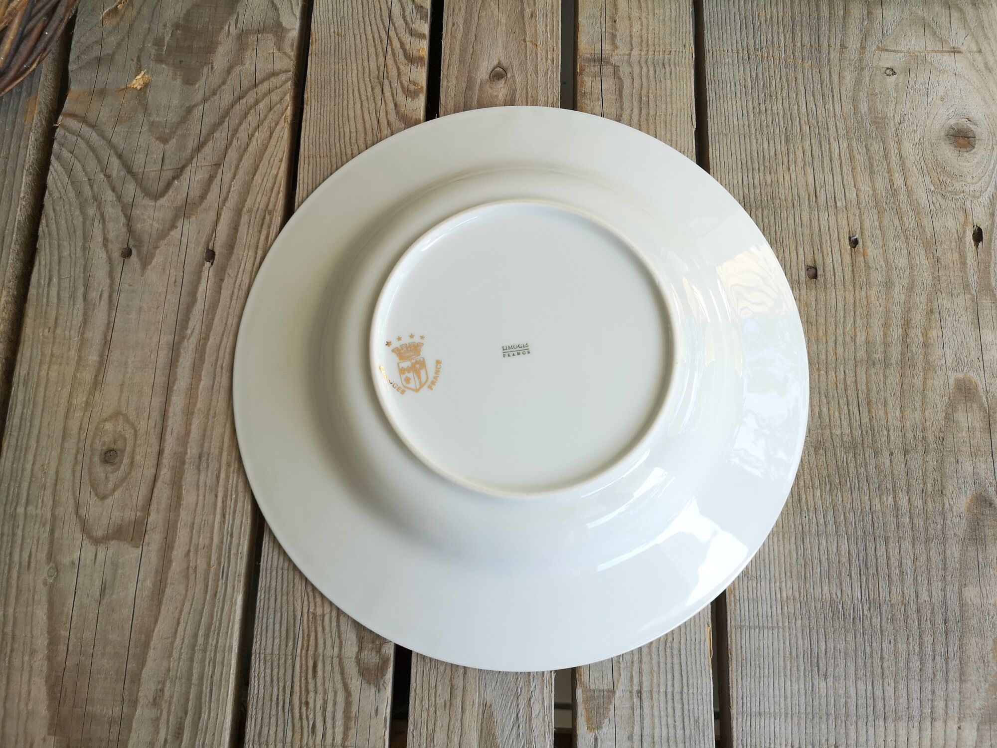 Porcelain service dish by Limoges france nenuphar rose decoration