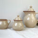 Mid-century speckled stoneware coffee set from the 20th century