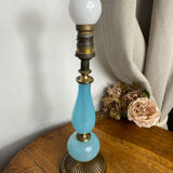 Blue opaline lamp and brass