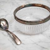 Ancient crystal sugar with vintage spoon