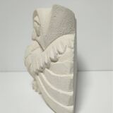 Signed stone owl sculpture