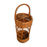 Wicker bottle rack bar basket