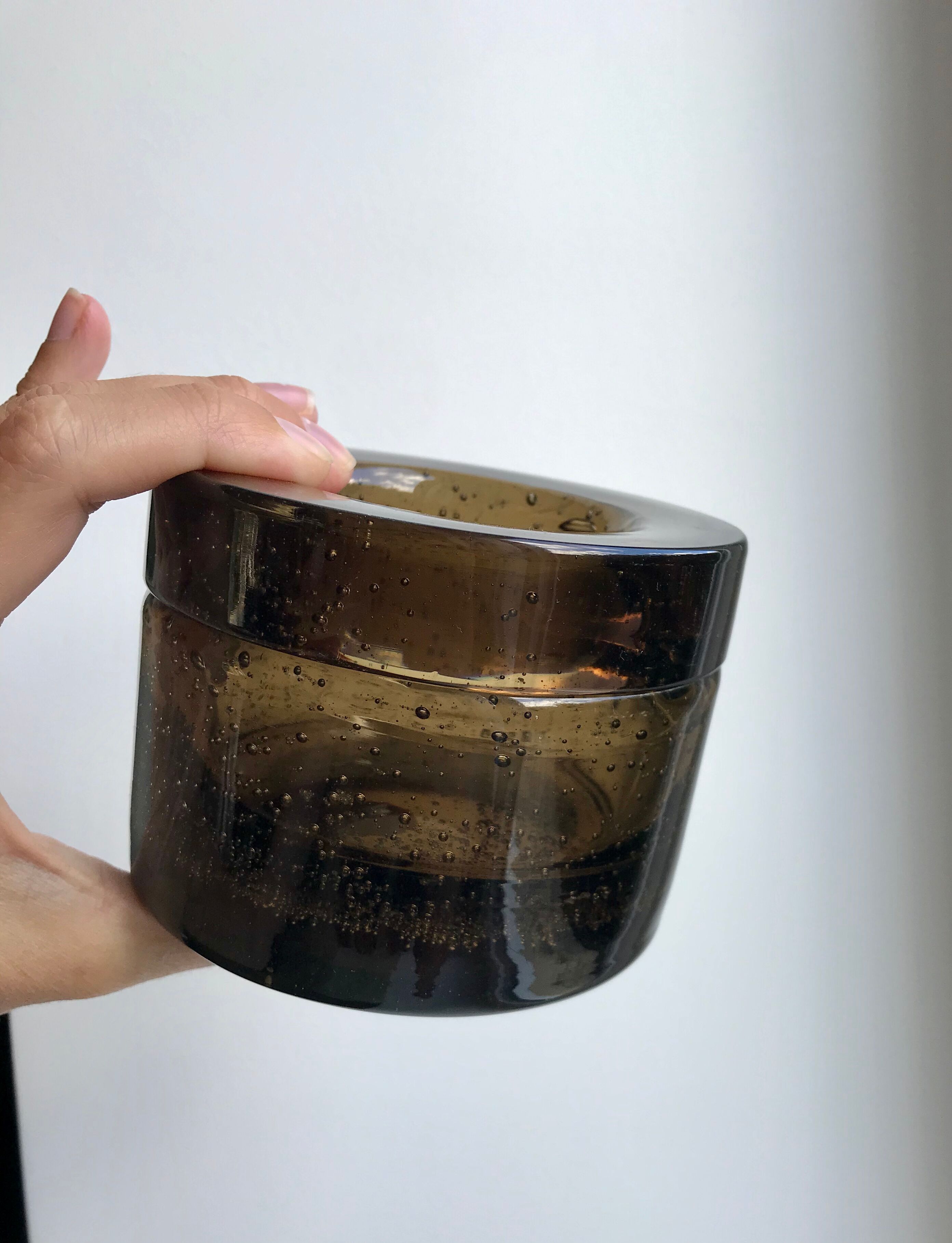 Bubbled glass ashtray from Biot vintage 70s