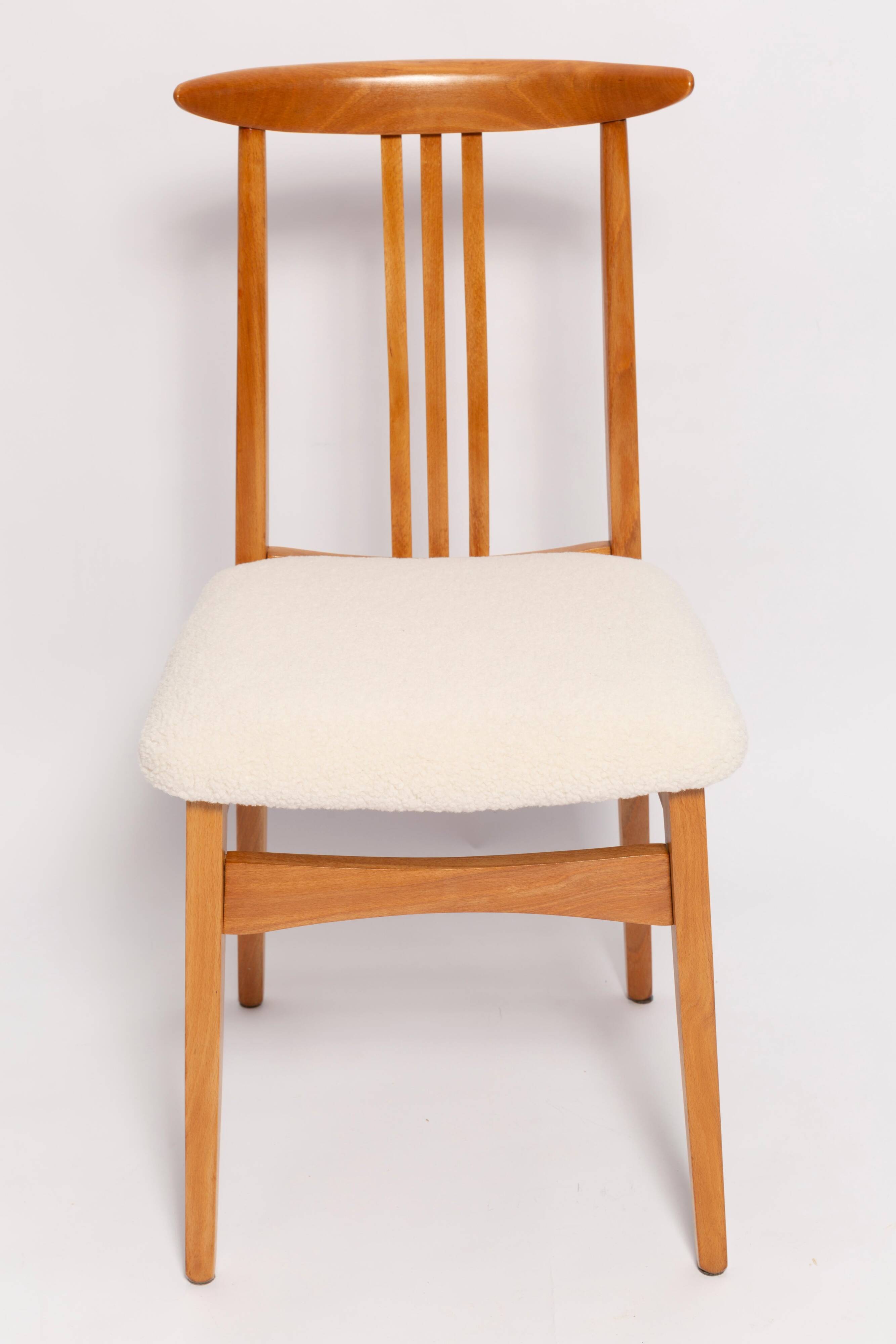 Mid-Century Chair in Cream Ivory Boucle, designed by Mr. Zielinski, Europe, 1960s