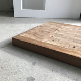 Decorative wooden top with checkerboard effect