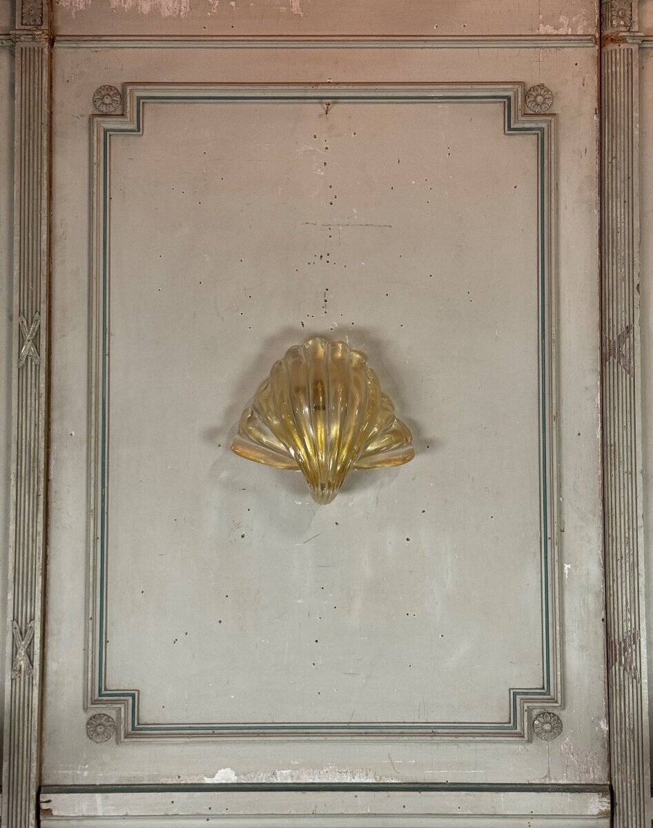 Venetian Wall Lamp in Gilded Murano Glass Circa 1980