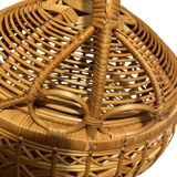 Large vintage woven rattan basket