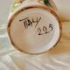 Large vintage ceramic vase - hand-painted floral decoration - Italy