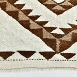 3x12 Geometric Beige & Brown Kilim Runner Rug, 102x357Cm