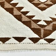 3x12 Geometric Beige & Brown Kilim Runner Rug, 102x357Cm
