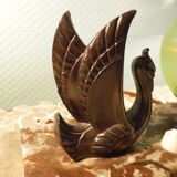 Table lamp, art deco, opaline, marble, bronze patinated metal, 30s/40s