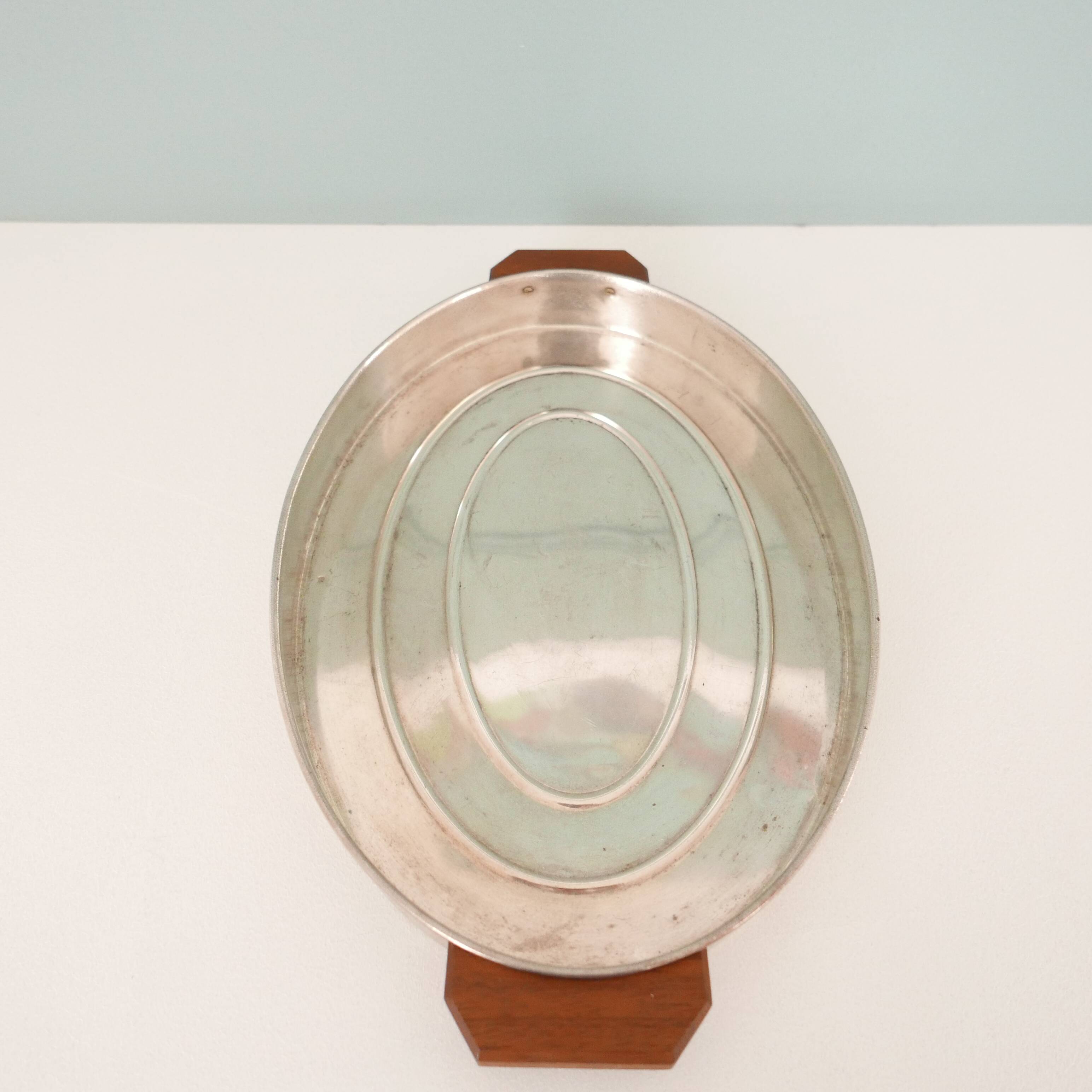 Art Deco silver-plated oval tray