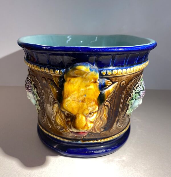 Barbotine, cache pot , XIX siècle début XX siècle