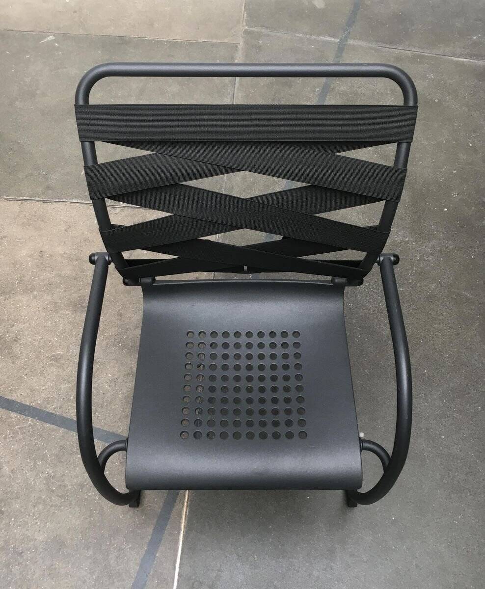 Set of vintage Italian postmodern cantilever armchairs Canasta by Heron Parigi for Heron Parigi Design.