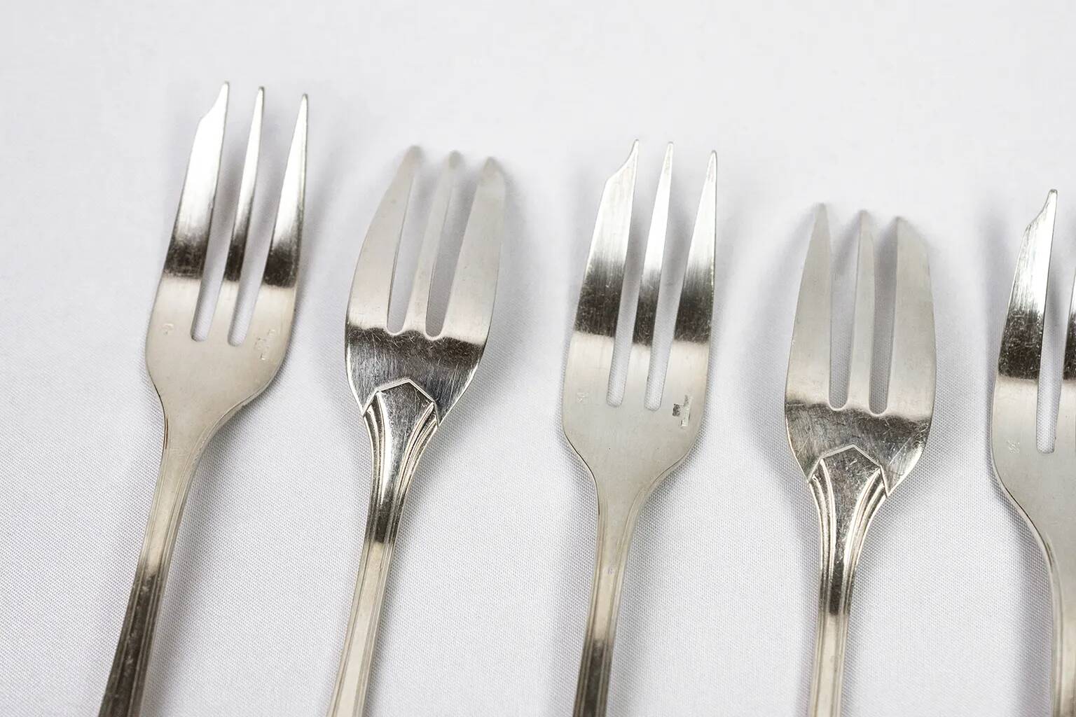 Christofle – 12 cake forks, Boréal model with original box