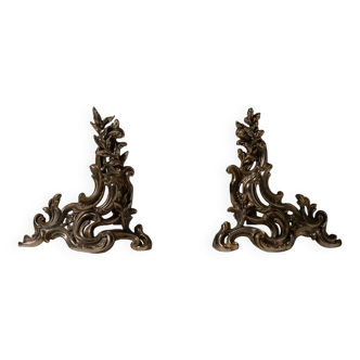 Pair of brass andirons