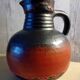 West German ceramic vase/jug, Fat lava black and red