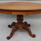 Table d'appoint ovale XIX ème pied en acajou