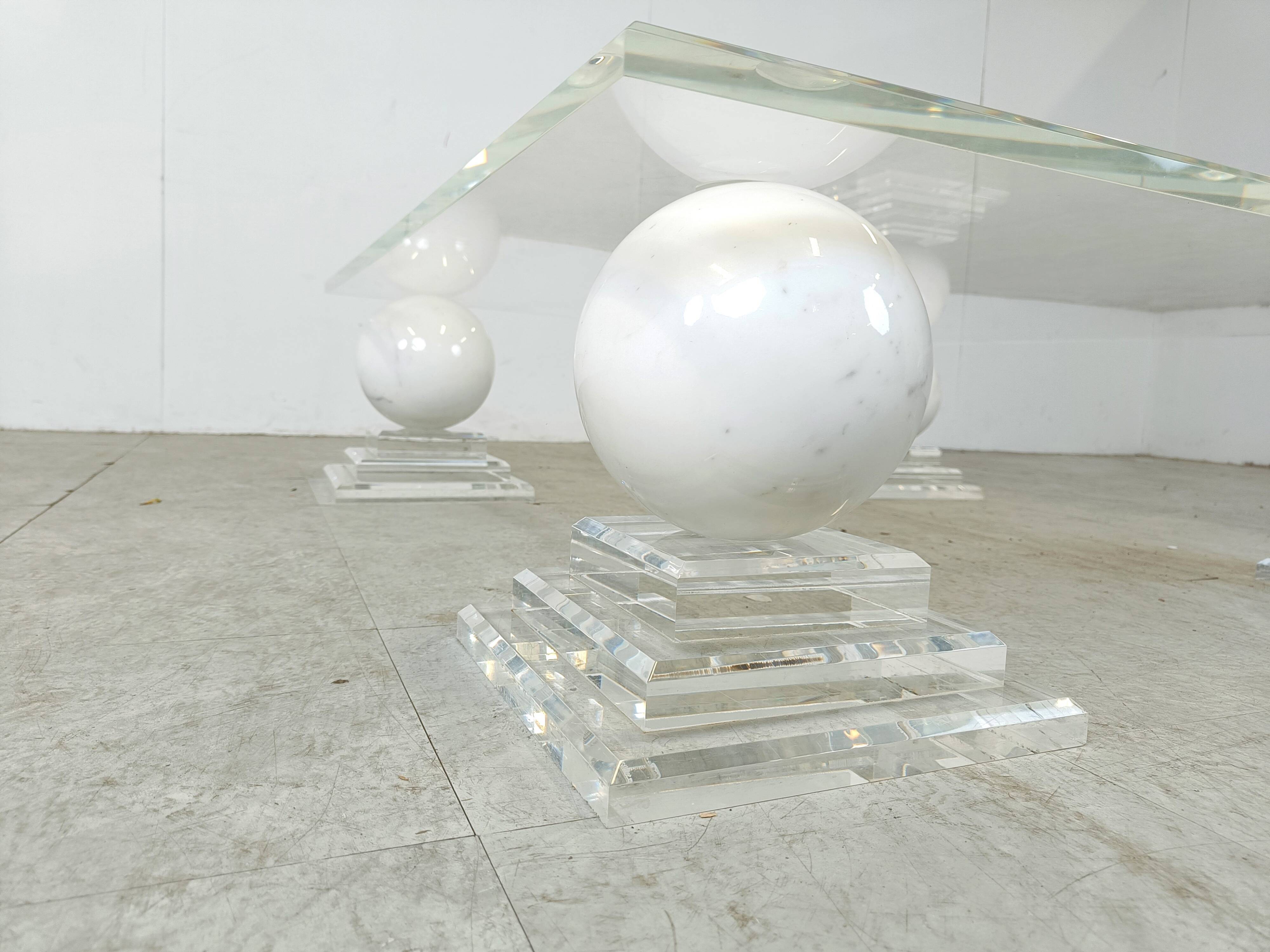 Marble sphere coffee table by Roche Bobois, 1980s