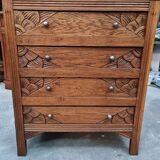 Old small vintage chest of drawers four drawers oak