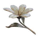Cendrier fleur en métal argenté vintage