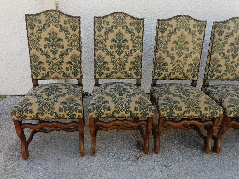 Series of 6 louis Xlll chairs in sheep bone