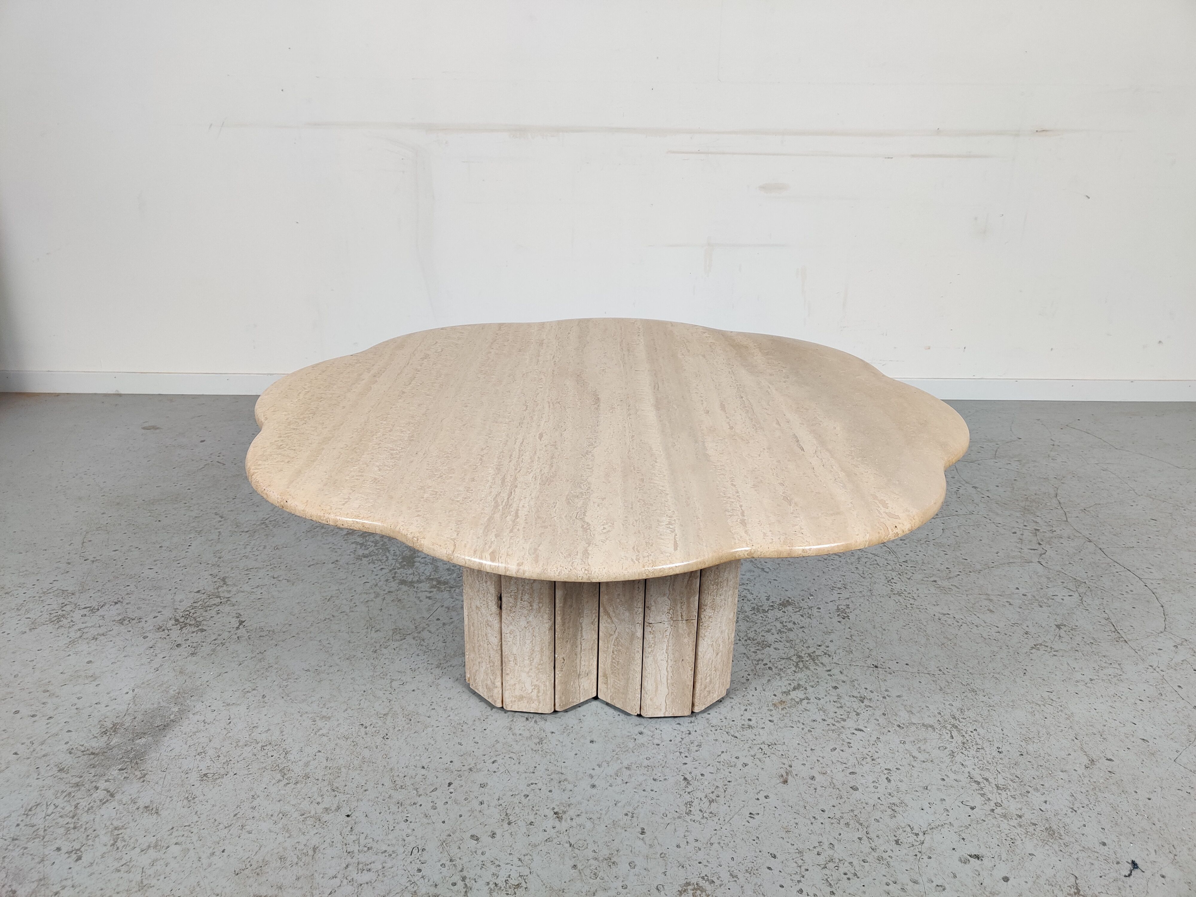 Vintage travertine coffee table "cloud", 80s