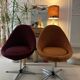 Pair of vintage 1970s swivel egg chairs