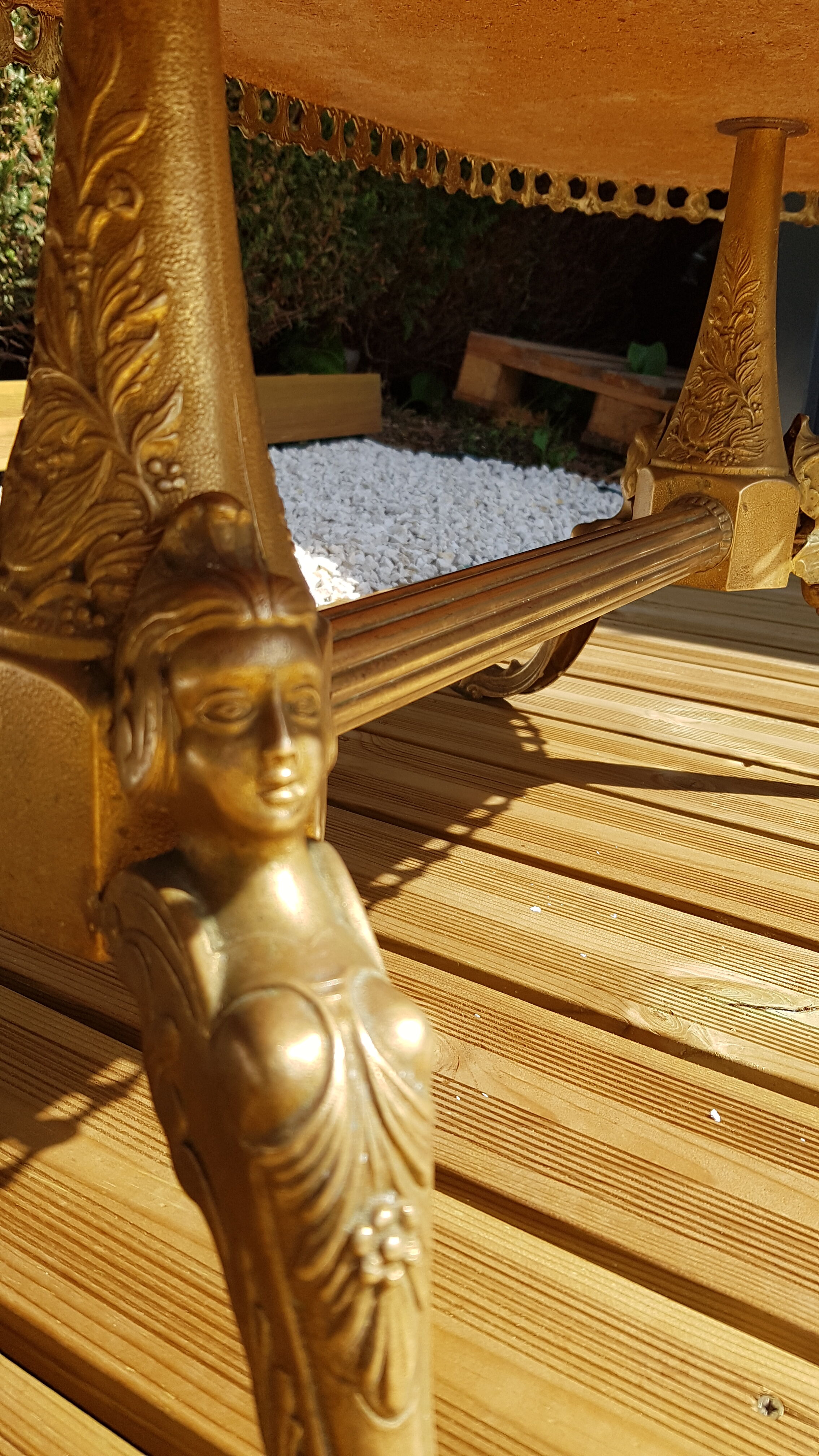 Brass and marble coffee table