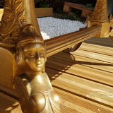 Brass and marble coffee table