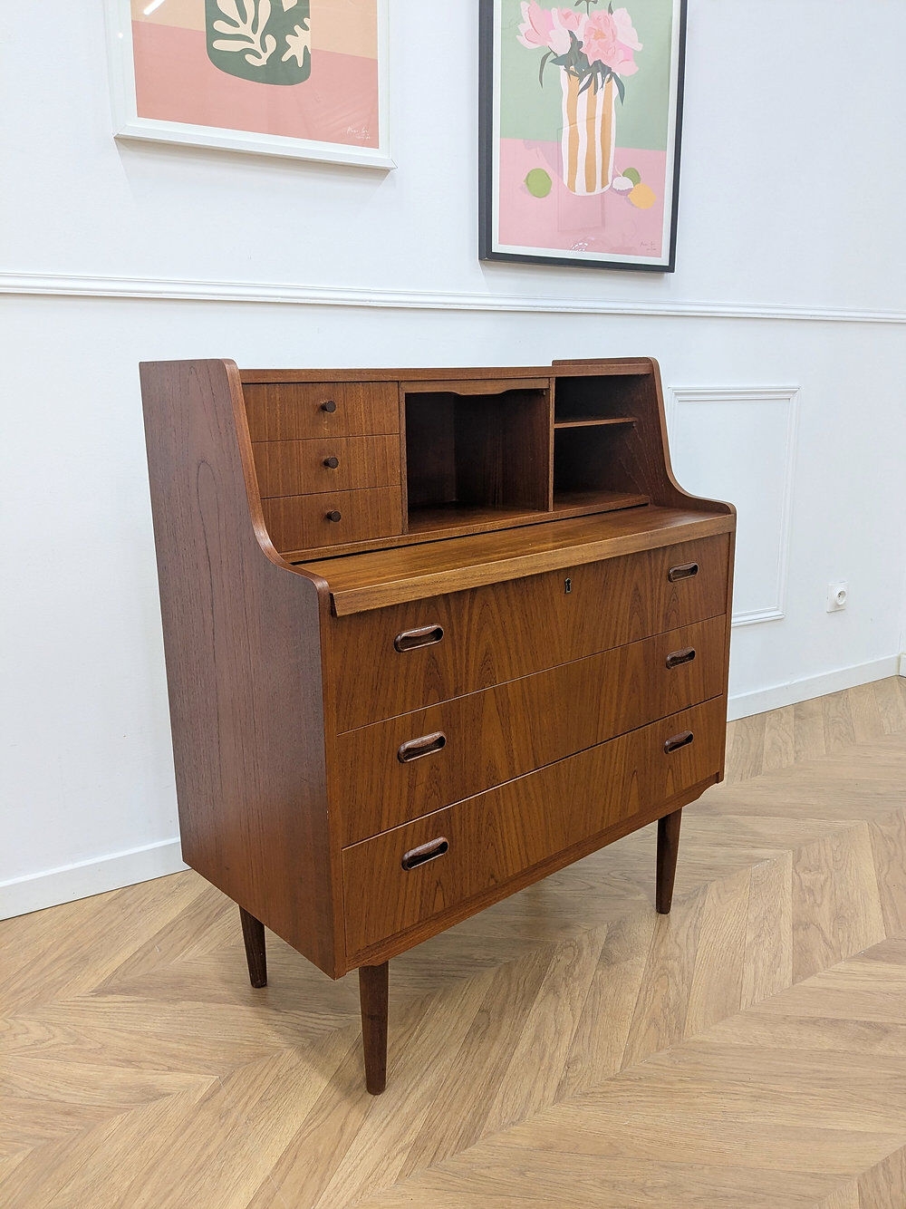 Vintage Scandinavian teak secretary
