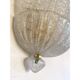 Contemporary Venetian Transparent Graniglia “Leaf” Murano Glass Wall Sconce